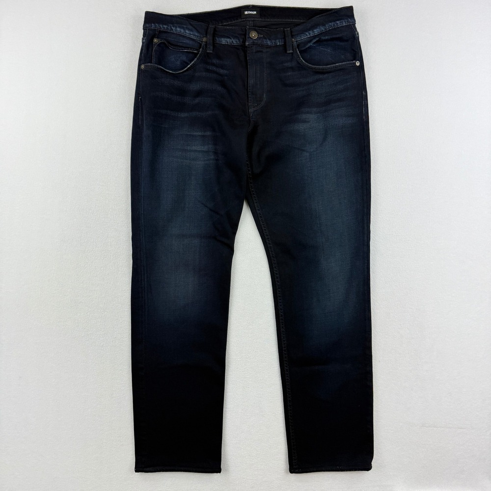 HUDSON Blake Slim Jeans Size 36 Mens Straight Zip Blue Overdye‎